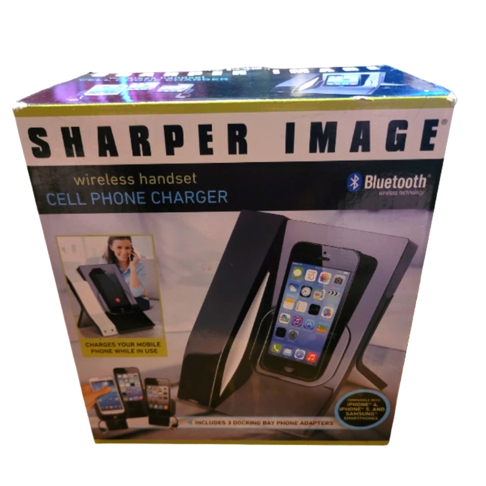 Sharper Image Wireless Bluetooth Handset iPhone 4 & 5 Samsung Cell Phone Charger